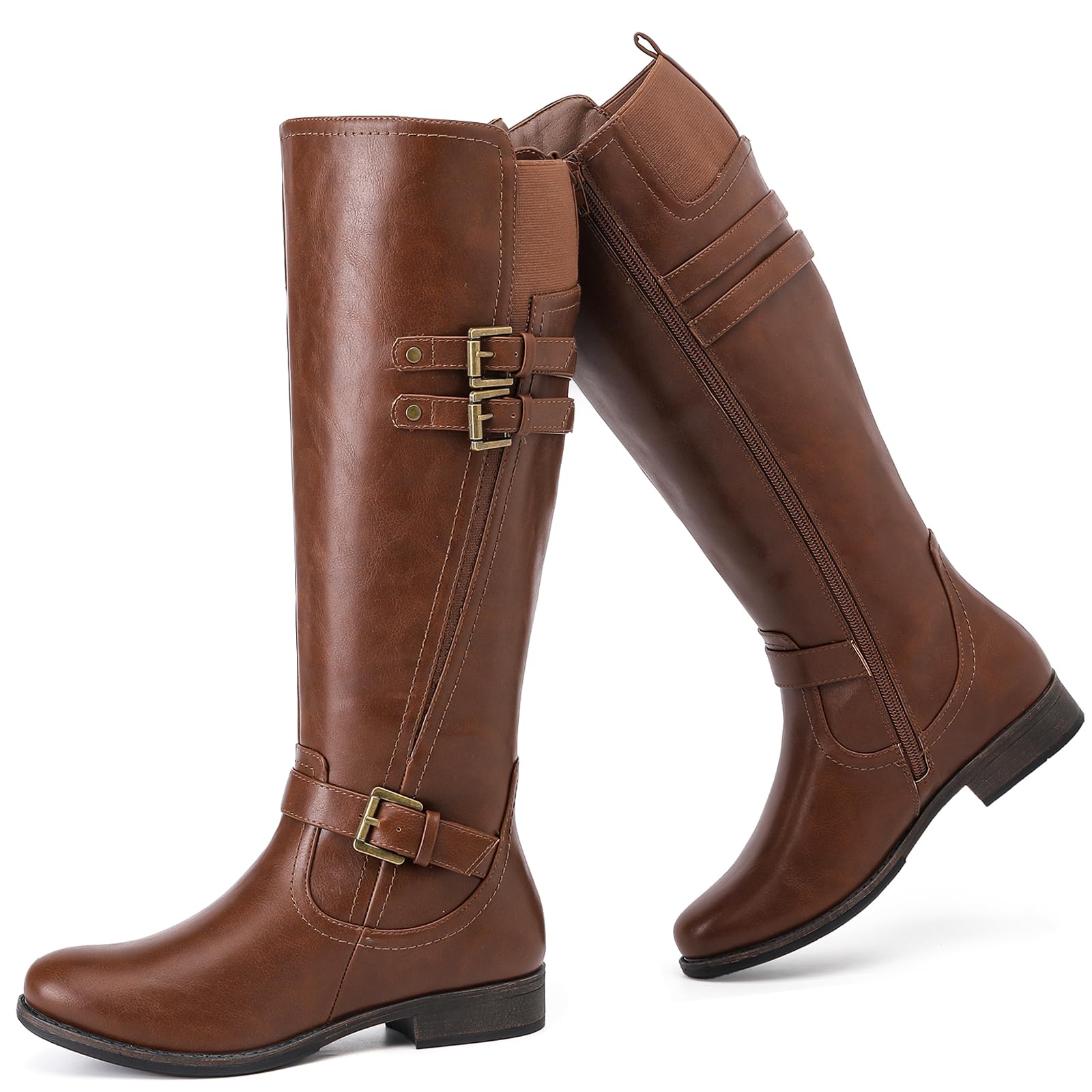 Women's Knee High Boots Stylish Comfort Round Toe Tall Riding Combat Boot Classic Fashion Fall Winter Boots for Women.